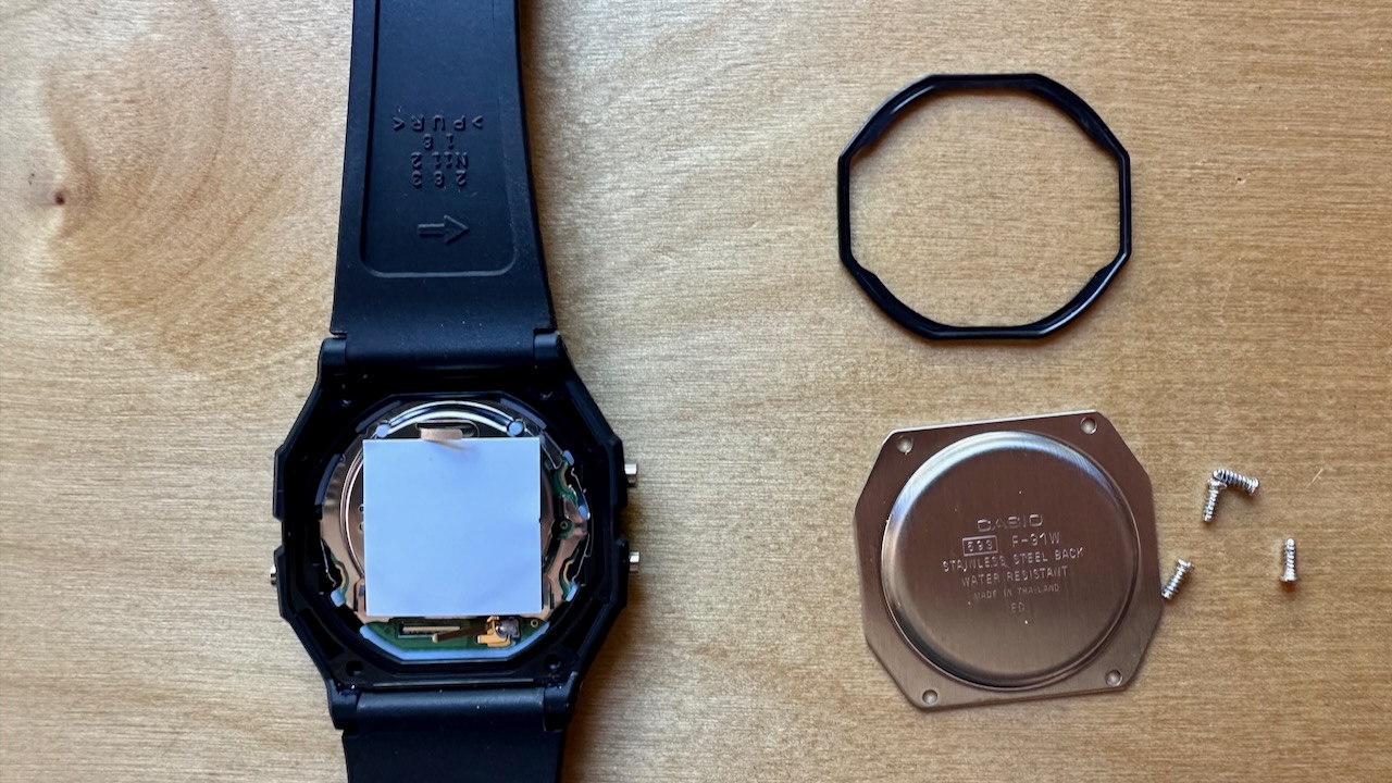 Casio with back plate removed